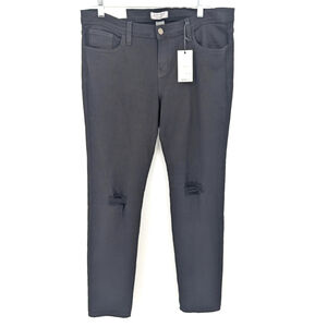 Judy Blue Jeans Womens 15 32 Black‎ Knee Slit Skinny Distressed Stretch USA New
